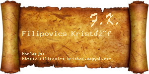 Filipovics Kristóf névjegykártya